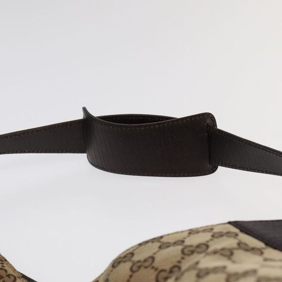 Gucci Horsebit Beige Canvas Shoulder Bag (Pre-Owned) - Picture 14 of 16